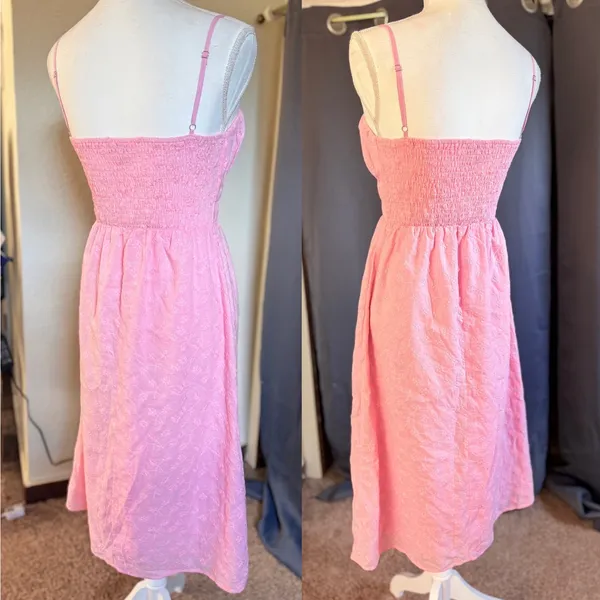 That's So Fetch Mik Cottagecore Pink Embroidered Midi Dress Size 4 - Image 13
