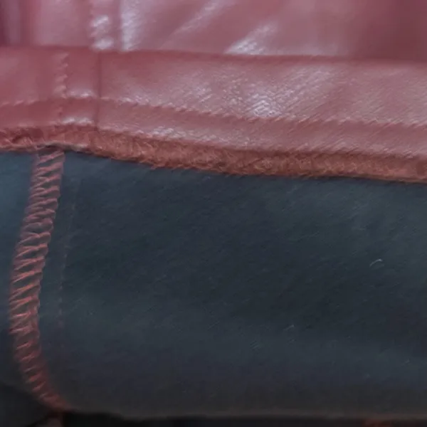VICI burgundy faux leather cropped pants - Image 5