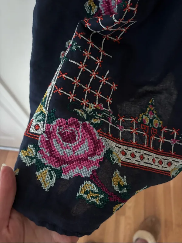 Free People Embroidered Floral Blouse | Size M - Image 5