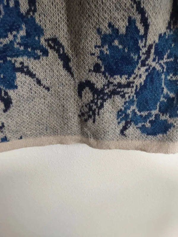 Free People Power Flower Blue Floral Open-Front Knit Cardigan Size S - Image 7