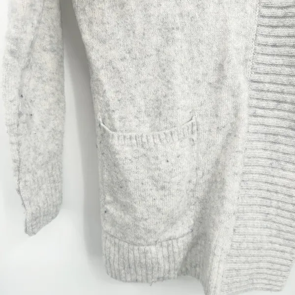 Qi Cashmere Womens Grey Wool Cashmere‎ Blend Open Front Cocoon Cardigan Size S - Image 2
