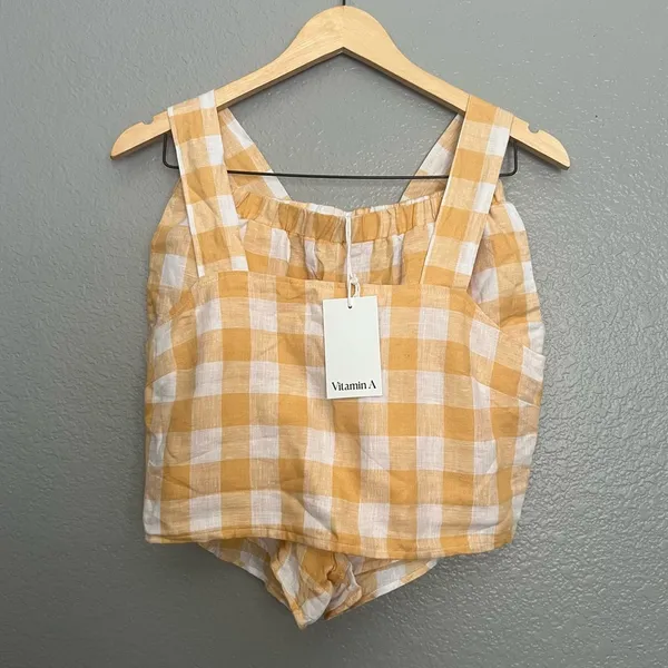 Vitamin A Gingham Linen Tallows Set - Image 3