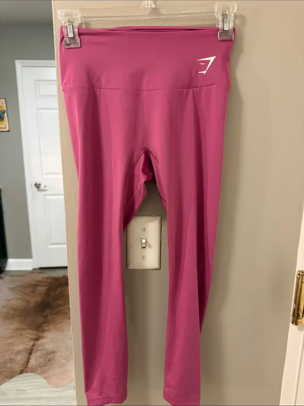 Gymshark High-Waisted cropped contour Leggings Dusty Pink Mauve – Size XS - Image 3