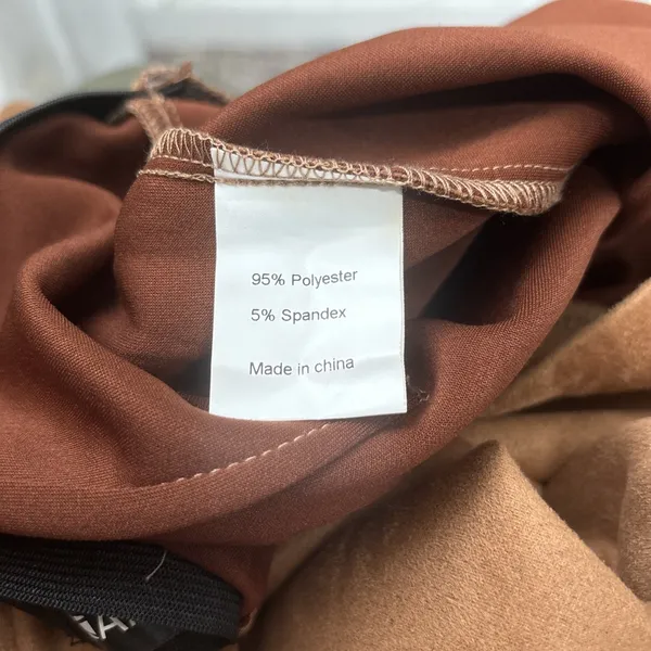 Allegra K Faux Suede Pants Size Large Brown Flare Leg Festival Hippie Boho - Image 7