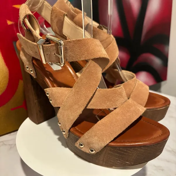 INC International Concepts Camira Suede Studded Platform Block Heel Sandals - Image 3