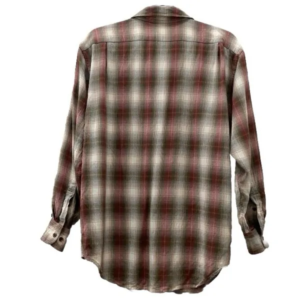 Vintage LAUREN Ralph Lauren Rayon/Wool Blend Plaid Button Down Shirt Size M - Image 2