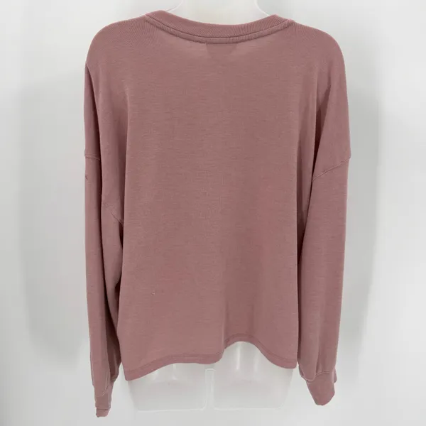 Olive + Oak Top Womens M Dusty Rose Mauve Knit Long Sleeve Crewneck Relaxed READ - Image 2