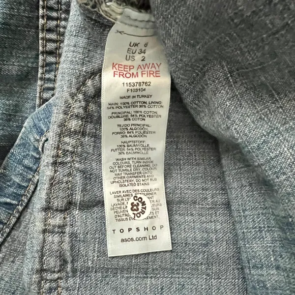 Topshop Women's Blue 70's Chuck-on Denim Jacket Oversized size S NWOT - Image 5