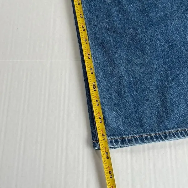 American Eagle Sz 4 Short The Perfect Vintage Wide Leg Selvedge Jeans High Rise - Image 9