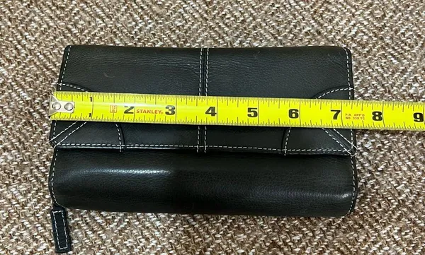 Vintage Black Leather Wilsons Billfold Wallet Casual Daily Soft Leather - Image 8