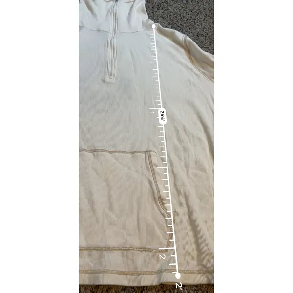 Lauren Ralph Lauren Active Off White Ribbed Quarter‎ Zip Pullover Crest 3X - Image 7