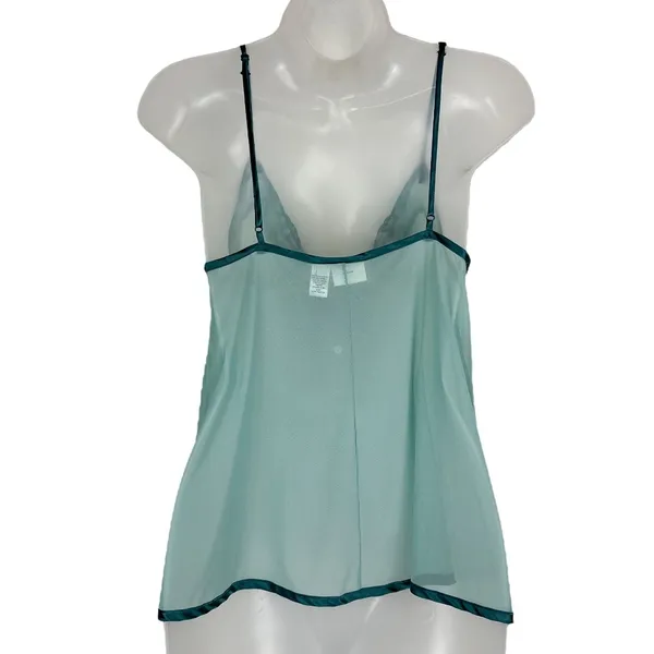 Frederick’s of Hollywood Sheer Mesh Flyaway Split Front Tie Top Sz Medium - Image 2
