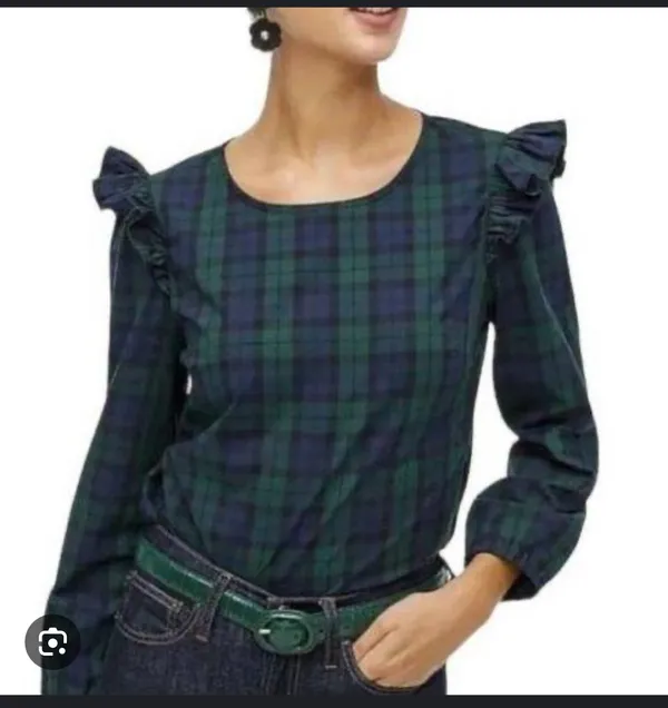 J Crew Factory Gingham Top - Image 3