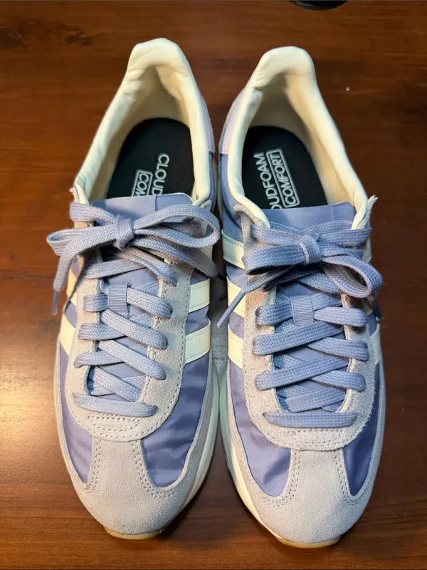 adidas Women's Lavender and White Retro Trainer - Image 2