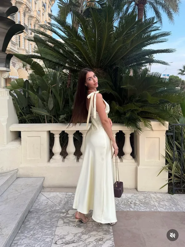 Zara Elegant butter yellow satin maxi long Dress evening party wedding - Image 4