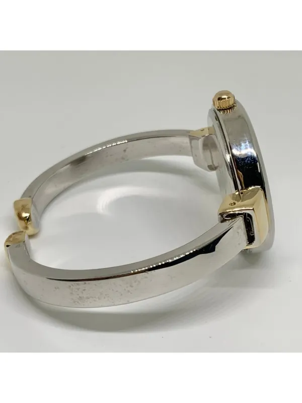 Anne Klein women’s two tone cuff bracelet watch 33mm round quartz 7” running - Image 5