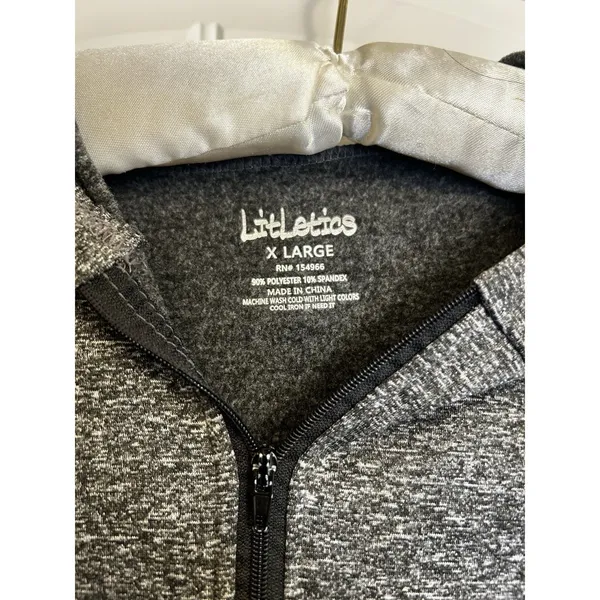 Litletics Gray Full Zip Women’s Hooded Performance Jacket XL Stretch Athleisure - Image 3