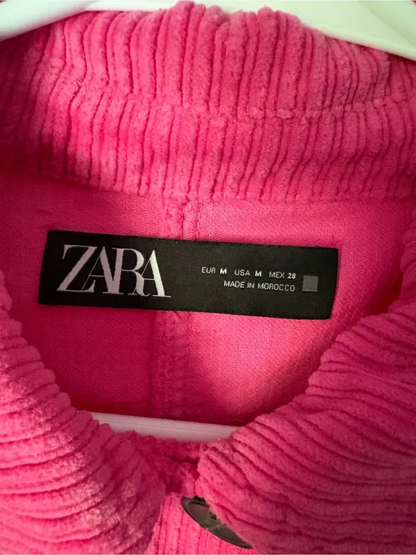 Zara oversized cropped Corduroy Button-Front Jacket cotton size M - Image 5