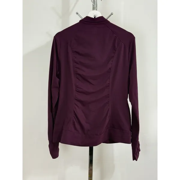 Lucy Power Women’s Track Jacket Full Zip Red Plum Ruched Yoga Athletic Size XL - Image 5