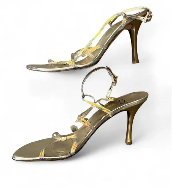 Stuart Weitzman ItGirl Gold Iridescent Heel  - Image 5