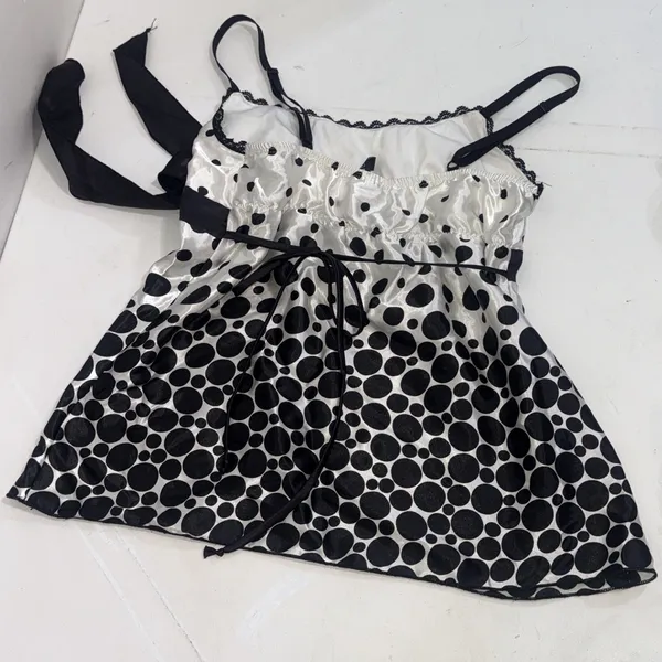 Heart Soul Polka Dot Satin Y2K Coquette Indie Sleaze Camisole Medium - Image 13