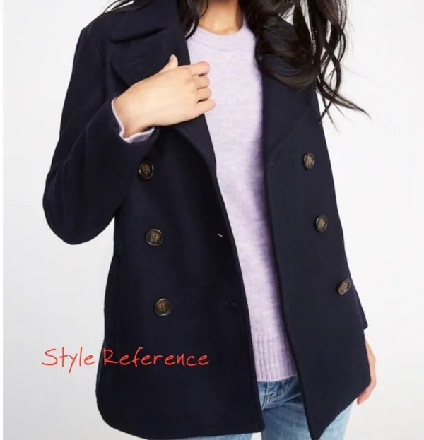 Double Breasted Classic Navy Blue Wool Peacoat, sz. XS - Image 9
