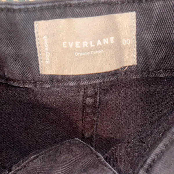 Everlane Black Organic Cotton Wide Leg Pants - Image 3