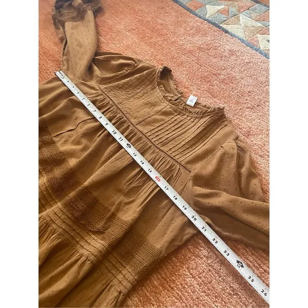 Old Navy Long Sleeve Brown Embroidered Dress Size L - Image 4