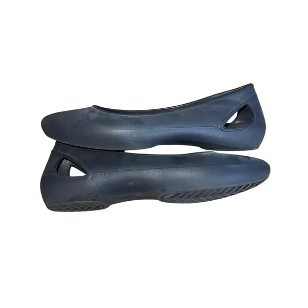 Iconic Crocs Laura Ballet Flats Black Size 8 Comfort Ballerina Slip on Rubber - Image 2