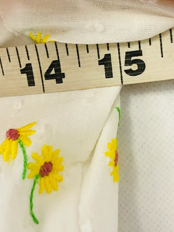 For Love & Lemons Womens Medium Swedish Dot Embroidered Sunflower Dress - Image 4