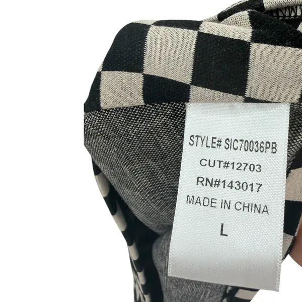 Dressed in Lala Checkerboard Crop Tank Top Black White NWT Size Large‎ - Image 9