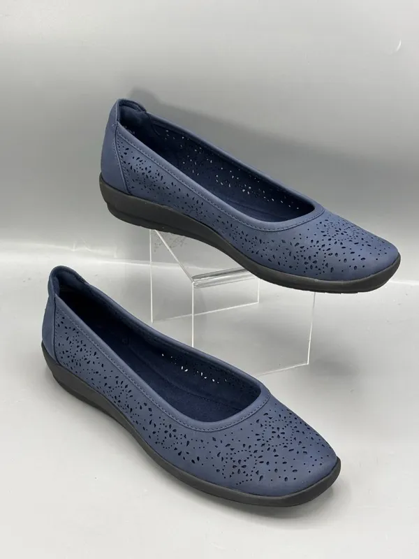 Easy Spirit Alessia 3 Ballet Flats Womens 8M Blue Work Travel Slip On Shoes - Image 2