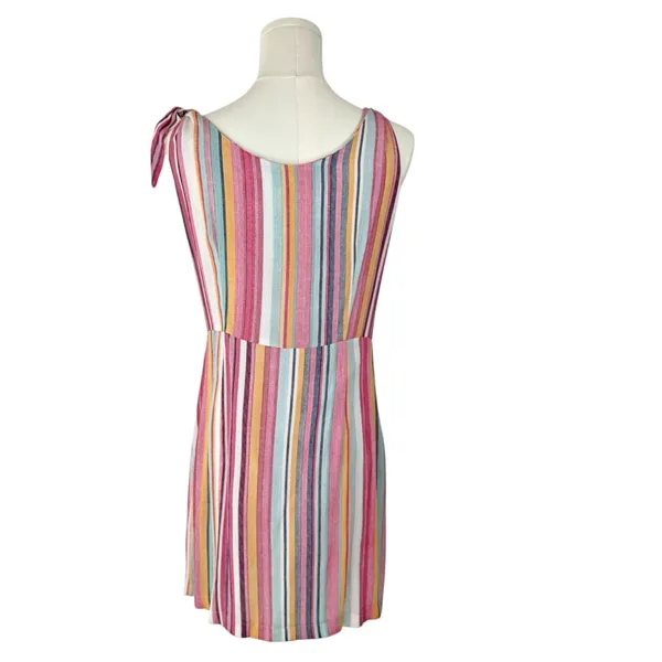Showpo. Aussi Striped Button Down Tie Strap Summer Beach Lined Dress - Image 5