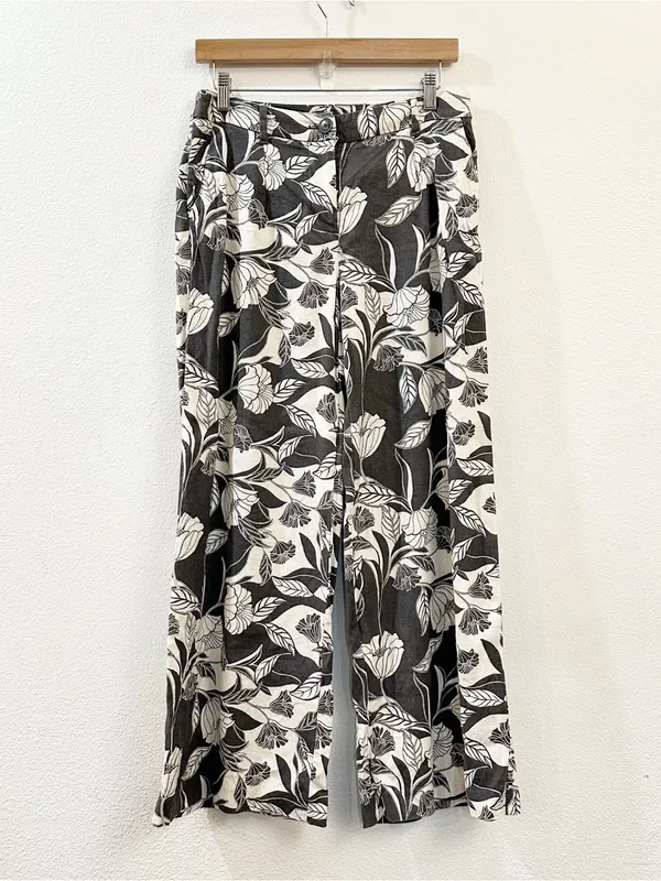 Anthropologie Maeve Womens Floral‎ Linen Blend Wide Leg Pants Size 2 - Image 2