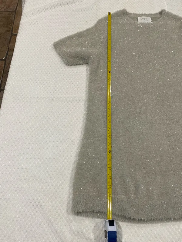 Zara Sparkle Mini Dress Gray - Image 4