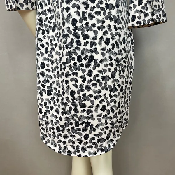 The Limited‎ Shirt Dress Women XS Black White NO BELT Abstract Print 3/4 Sleeve - Image 7