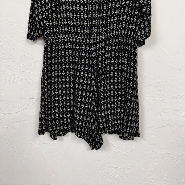Lulus Black White Printed Tiered Romper Womens S Beachy Casual Summer Sleeveless - Image 11