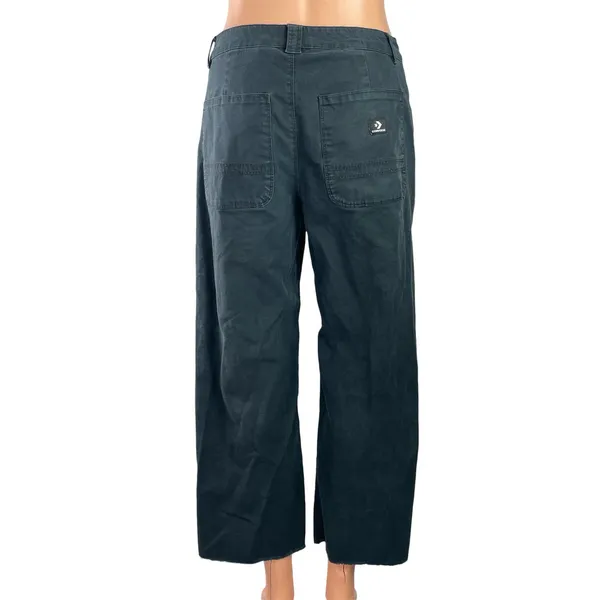 Converse Women's Black High Rise Wide Leg Baggy Raw Hem Denim Jeans Size 27 - Image 3