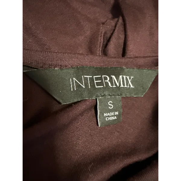 Intermix Purple Long Sleeve Pleated Ruched Slim Fit Crop Blouse Shirt Top Size S - Image 4