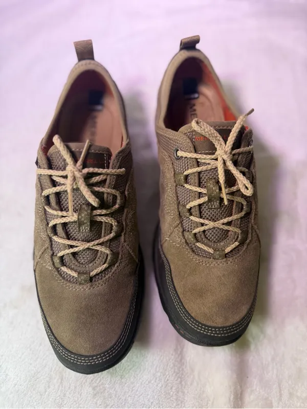 Merrell Tan Suede Slip-On Clog Sneakers - Image 3