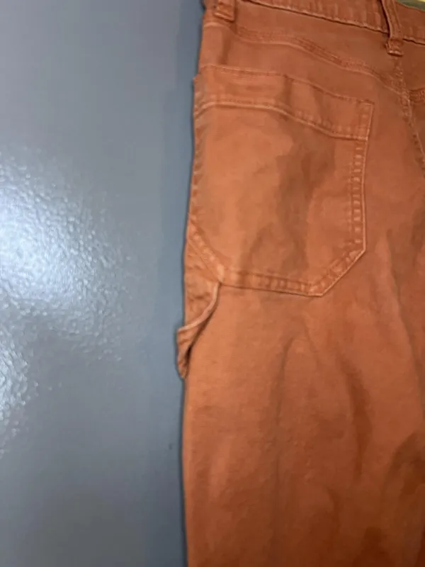 Gap Pants Womens 2 Orange Carpenter Denim Straight Leg Workwear Stretch - Image 9