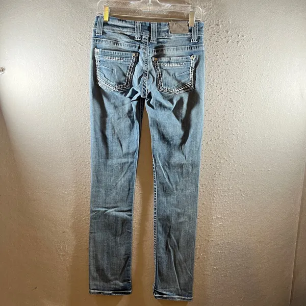 1285 | BKE Payton Slim Bootcut Contrast Stitch Denim Jeans Blue‎ Womens 26R - Image 2