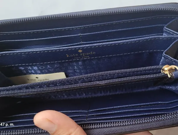 kate spade navy polka dot zip-around wallet - Image 4