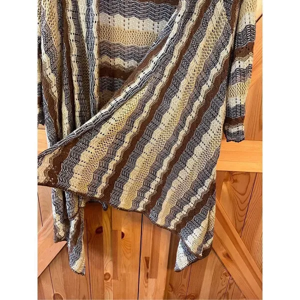 Two-One-Two NY 3/4 Sleeve Open Front Cardigan Women’s Sz Large (1888) - Image 4