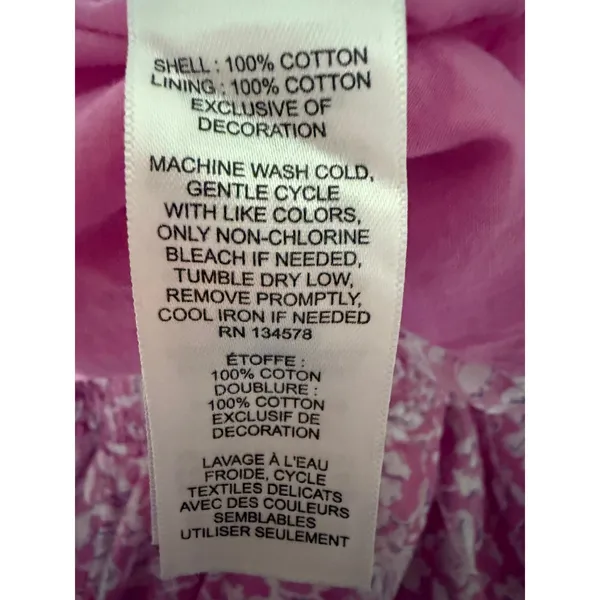 Vineyard Vines Pink Floral Tiered Mini Skirt Size M Smocked Waist Cotton - Image 7