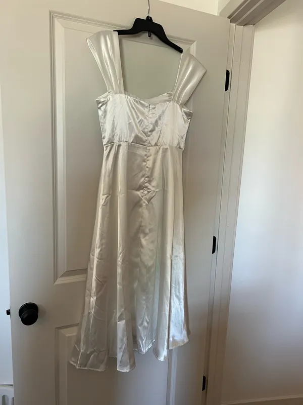 Shein White Satin Dress Midi - Image 2