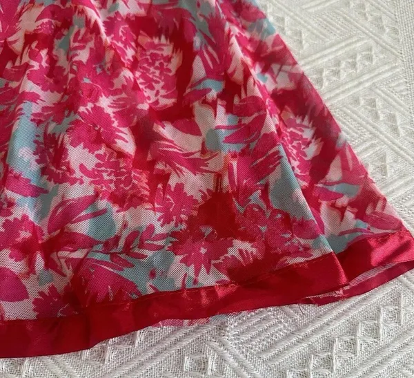 Women’s Pink & Red Mesh Lace & Sequins Babydoll Lingerie Top Sz S Small - Image 2