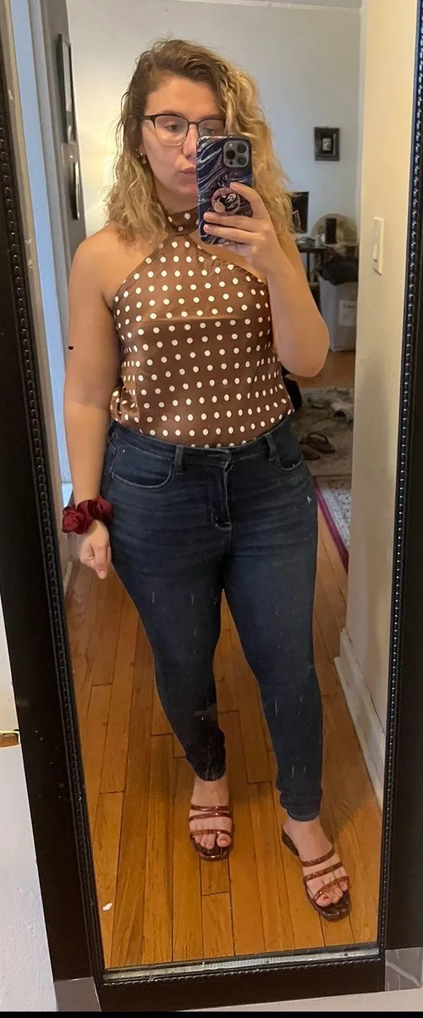 Halter Polka Dot Blouse NWOT - Image 10