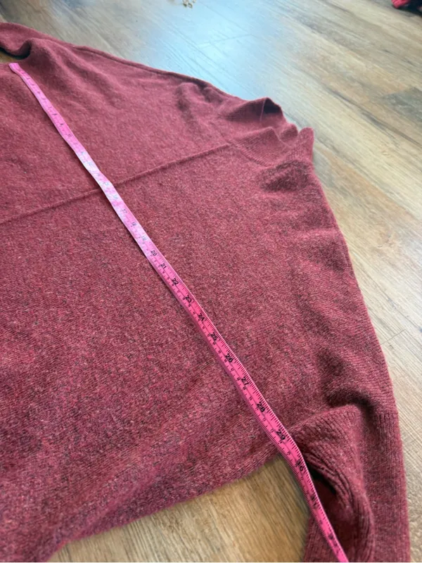 LOFT Burgundy Funnel Neck Poncho - Image 6