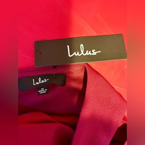 Lulus Burgundy So Flirty One Shoulder Cutout Asymmetrical Dress NWT - Image 10